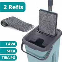 Imagem da promoção Mop Rodo Tirá Pó Esfregão Com Balde Flat Limpeza + Refil Extra - 123Útil