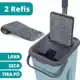 Mop Rodo Tirá Pó Esfregão Com Balde Flat Limpeza + Refil Extra - 123Útil em oferta