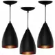 Kit 3 Lustre Pendente Luminaria Vegas ( Preto Com a Textura Bronze ) - Mari Luminarias em oferta