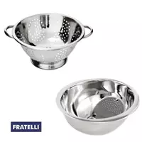 Imagem da promoção Kit Escorredor de Massas mais Escorredor de Arroz aço Inox - FRATELLI