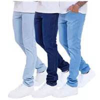Imagem da promoção Kit 3 Calça Jeans Masculina Skinny Com Elastano Slim