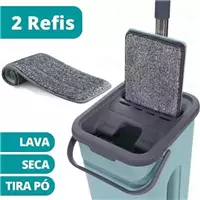 Imagem da promoção Flat Mop Vertical Lava E Seca Multiuso Com Balde 2 Refil - 123Útil