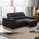 Sofá Retrátil e Reclinável 3 lugares 1,80m Rubia Suede Preto em oferta
