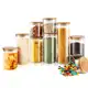 Kit 9 Potes Herméticos com tampa de bambu em oferta