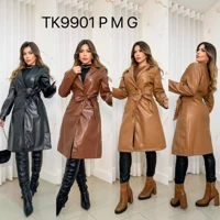 Imagem da promoção Jaqueta de Couro Feminina Casual Preta Elegante Slim Moderna Moda Luxo cor sortido