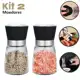 Kit 2 Moedores De Pimenta Tempero Sal Especiarias Triturador Manual Vidro em oferta
