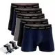 Kit 5 Cuecas Boxer Masculinas Adulto Box + 3 Pares Meias Original - Sandrini em oferta