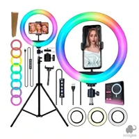 Imagem da promoção Ring Light RGB Colorido 26cm Universal + Tripé 2,10m - Booglee