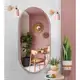 Espelho Oval Corpo Inteiro Com Moldura Couro decoração quarto 76x43 em oferta