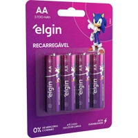 Imagem da promoção Pilha recarregavel AA 2700 mah blister com 4 PILHAS - Elgin Original