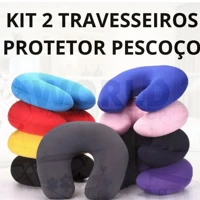 Imagem da promoção Kit 2 Travesseiros Luxos Protetor E Descanso Para Pescoço Viagens Leitura Lindos Várias Cores Sortid