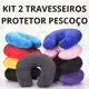 Kit 2 Travesseiros Luxos Protetor E Descanso Para Pescoço Viagens Leitura Lindos Várias Cores Sortid em oferta