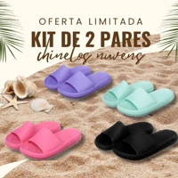 Imagem da promoção kit 2 Pares De Chinelo Nuvem Slide Feminino Confortável Anatômico Antiderrapante Unissex