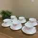 Jogo de Xícaras e Pires decoradas em porcelana 12 peças Lindos modelos ENVIO IMEDIATO em oferta