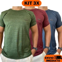 Imagem da promoção Kit 3 Camisetas Masculina Dry Fit Blusa Malha Fria Academia Treino