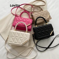 Imagem da promoção Lovito Casual Bolsa Feminina Pequena de Ombro Lisa Básica LNA32142 (Rosa Choque/Branco/Preto)