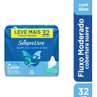 Imagem da promoção Absorvente Externo Adapt Plus Com Abas Sempre Livre 32 Unidades