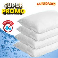 Imagem da promoção Kit c/ 4 Fronhas Impermeável Anti - Ácaro Branco com zíper 70cm x 50cm Promoção