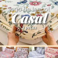 Imagem da promoção Jogo de Lençol Casal Padrão 3 Peças Estampado - Estampas Sortidas