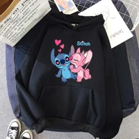 Imagem da promoção Moletom Estampado Lilo Stitch Moda Feminina Canguru Com Capuz Blusa De Frio Casual