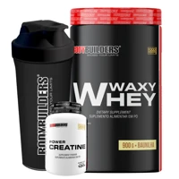 Imagem da promoção Kit Whey Protein Waxy Whey 900g + Creatina Power 100g + Coqueteleira - Aumento de Massa Bodybuilders