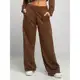 Calça Feminina Pantalona Wide Leg Moletinho Cintura Alta em oferta