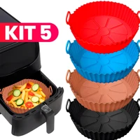 Imagem da promoção KIT 5 Forma De Silicone Para Air Fryer Forno Microondas Fritadeira Assadeira – Reutilizável Antiader