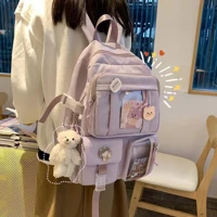 Imagem da promoção Mochila Feminina Escolar Passeio Coreano Grande Capacidade Com Chaveiro Impermeável