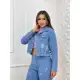 Jaqueta Jeans Feminina Destroyed 100% Algodão Premium em oferta