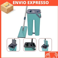 Imagem da promoção Rodo Mop Flat 2 Refis Esfregão Com Balde Rodo Mágico Lava Seca Tira Pó Limpeza Profissional