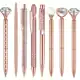 Kit 3/5/8 Canetas Rose Golden Esferográfica Conjunto De Caneta Glitter De Areia Líquida De Cristal D em oferta