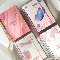 Imagem da promoção Agenda  2025 Espiral Diária Planner Colorida Estampado 19cmx13,5cm Feminina Metas Planos Calen