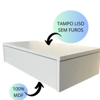 Imagem da promoção Penteadeira camarim suspenso em MDF Branco e Preto, gaveta com divisória em MDF, SEM ESPELHO