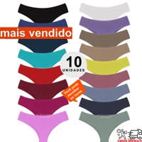 Imagem da promoção Kit 10 Calcinhas Tanga Conforto Sem Costura Corte A Laser e Não Marca