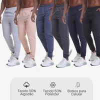 Imagem da promoção Kit 2 Calças Jogger Moletom Masculina Premium