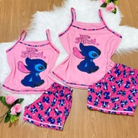 Imagem da promoção Kit Short Doll Sophya Mãe e Filha Alcinha Blogueira Stitch Short Estampado Malha PV