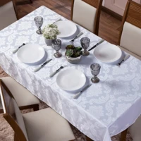 Imagem da promoção Toalha de Mesa 6 Lugares 2,20x1,45 Jacquard Várias Cores Lisas Para Mesa Retangular