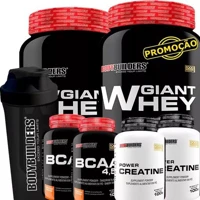 Imagem da promoção Kit 2x Whey Protein + 2x Bcaa + 2x Creatina + Coqueteleira - Bodybuilders