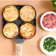 Frigideira Multifuncional Antiaderente 4 em 1 Ovos Hambúrguer Omelete Com Alça De Madeira em oferta