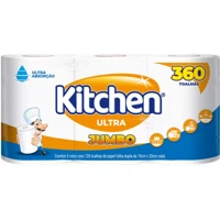 Imagem da promoção Papel Toalha Folha Dupla Jumbo Kitchen - 3 Rolos 360 Folhas