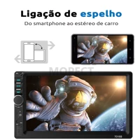 Imagem da promoção ESSGOO 7 Polegada 2 Din player Do Carro De Rádio bluetooth mp5-BT Intercnection Cor backlight Tela S