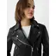 SV610003A/S&V/JAQUETA FEMININA BIKER CROPPED DE INVERNO COURINO em oferta