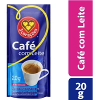 Imagem da promoção Café Com Leite 3 Corações Sachê 20g contém 50 unidades