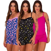 Imagem da promoção KIT 3 Moda Feminina Vivi Roupas de Dormir Verão Soltinho