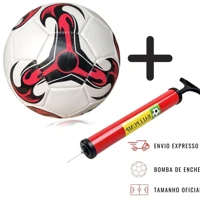 Imagem da promoção Kit Bola de Futebol + Bomba de Ar Manual Portátil Para Encher Bola Tamanho Oficial Couro Sintético C