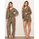 Conjunto de 4 peças pijama feminino outono inverno shorts calça em oferta