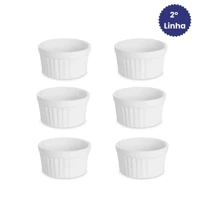 Imagem da promoção Kit 6 Ramequin 50ml Porta Pate Molheira Petisqueira Buffet Restaurante Hotel Porcelana