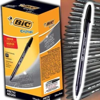 Imagem da promoção Caneta Esferográfica BIC Cristal Precisão e Suavidade, Preta, Ponta Ultra Fina, 0.7mm, 902489, 25 un