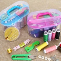 Imagem da promoção Kit Costura Mini Maleta 22 Pçs 14x9x7cm Costurar Fita Métrica Dedal Tesoura Botão Agulha Organizador