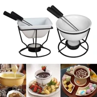 Imagem da promoção Diy conjunto de fondue de chocolate cerâmica manteiga aquecedores com prateleira